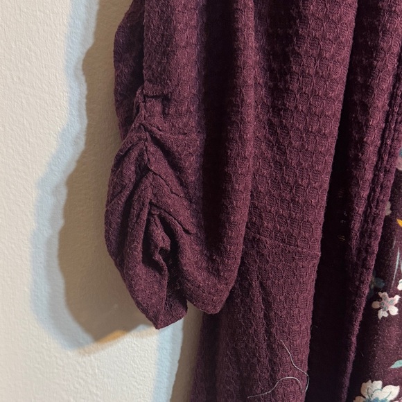 Relativity Burgundy Floral Cardigan Sweater - Picture 5 of 5